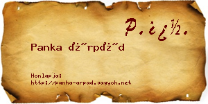 Panka Árpád névjegykártya